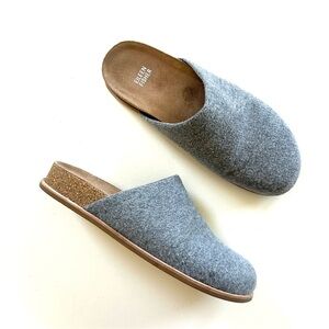 Eileen Fisher Cool Moon Grey Bios Flannel Mule Clogs